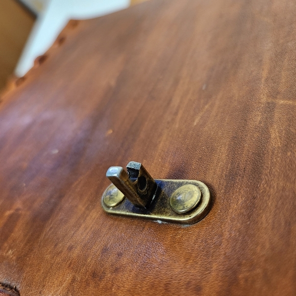 Vintage 1960s Mexican Tooled Leather Horse Lily Floral Crossbody Handbag Purse - Picture 11 of 12